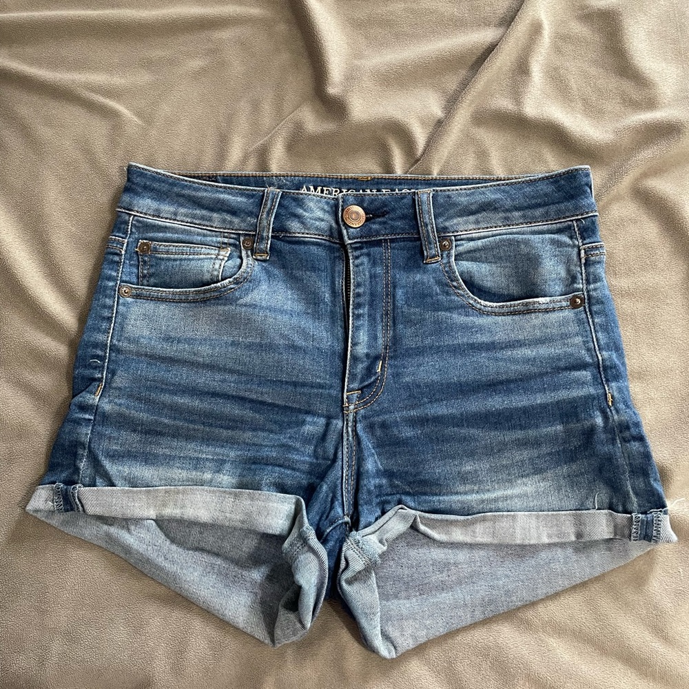 american eagle blue jean shorts